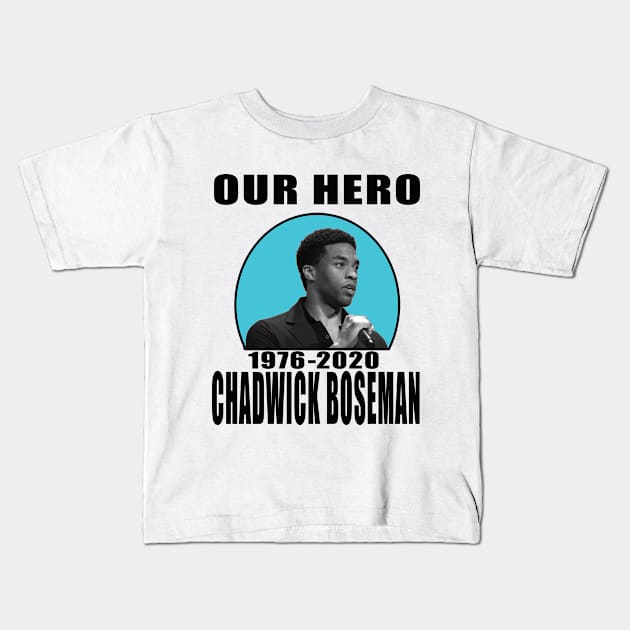 CHADWICK BOSEMAN HERO Kids T-Shirt by DESIGNSDREAM